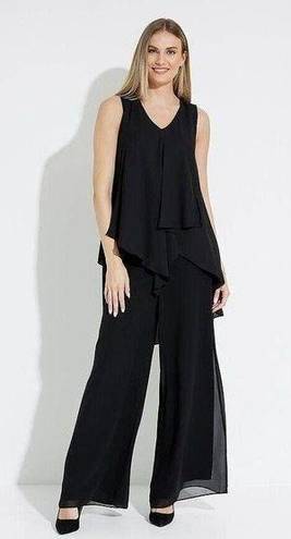 Joseph Ribkoff  Womens 16 Sheer Black High-Rise Lined Palazzo Dress Pants Chiffon