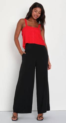 Lulus NWOT  Proper Style Black High-Waisted Wide-Leg Pants - M