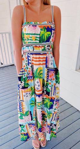 Tropical Maxi Dress Multiple Size L