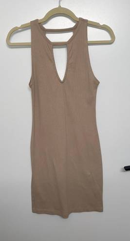 Kendall + Kylie  Tan Tank Top Mini Bodycon Dress 