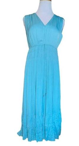 White House | Black Market  Teal Blue Sleeveless Pleated Midi Dress Women Size XS