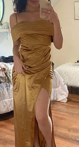 Maxi Gold Satin Dress