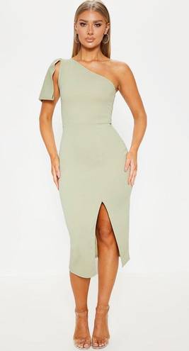 Pretty Little Thing Sage Off The Shoulder Dress