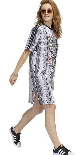 Adidas  Originals Women's Love Unites Graffiti Doodle Athleisure T-Shirt Dress