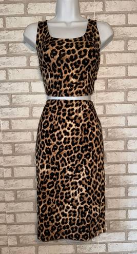 FashioNova Adorable leopard print pencil skirt and cropped top set 