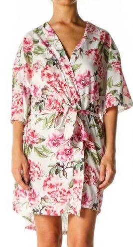 Show Me Your Mumu EUC  Bridal White and Pink Floral Robe Size S-L