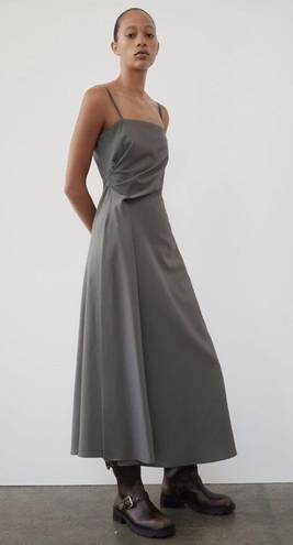 ZARA NTW ZW COLLECTION RUCHED DRESS Wool Blend size M with spaghetti  straps. Size M - $59 New With Tags - From Ekaterina