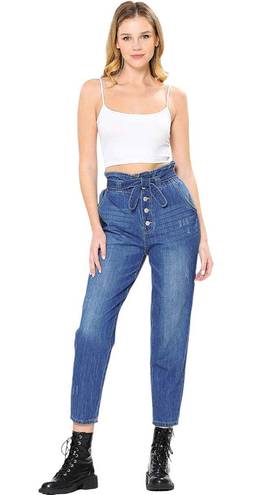 Wax Jean High Rise Paperbag Mom Denim Pants Jeans