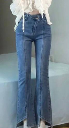 Casual Light Flared Blue Jeans Size L petite