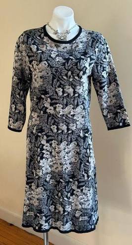 Isaac Mizrahi  Live! Floral Lurex Jacquard Sweater Long Sleeve Dress - SZ…