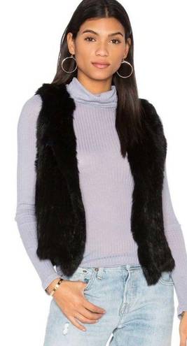 525 America  Black Fur Vest