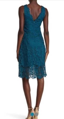 ASTR  the Label V-Neck Lace Fit & Flare Dress Teal