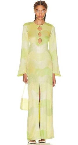 Alexis  Serena Dress in Lime Waves XSmall New Womens Long Maxi Gown