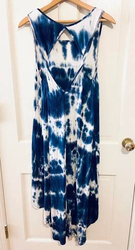 Acemi blue/white tye dye sleeveless dress boho