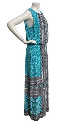 London Times  Collection Sleeveless Maxi Dress Women’s size 10 Blue Black Cruise