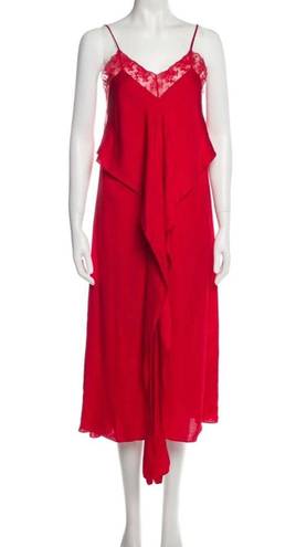 Sandro red silk dress