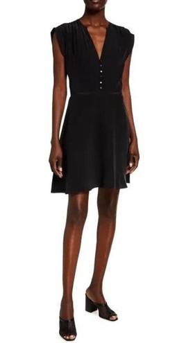 Equipment New.  black silk fit and flair dress. Small. Retails $398