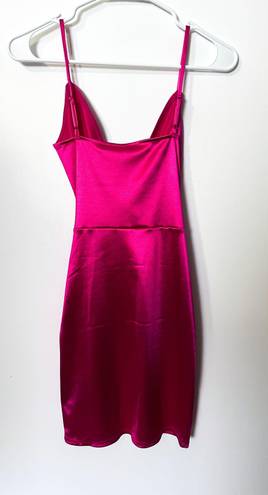 Divided hot pink mini dress