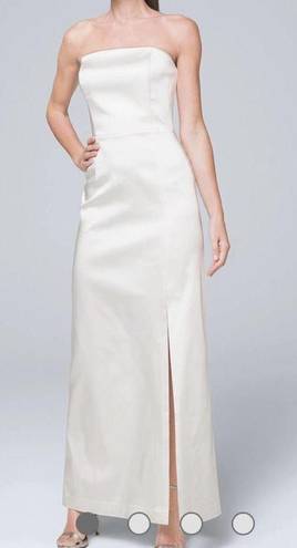 White House | Black Market white satin midi dress