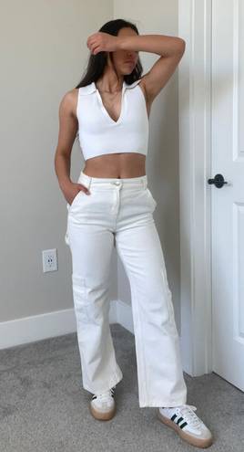 H&M White Cargo Wide Leg Pants