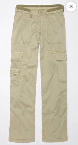 American Eagle AE Dreamy Drape Stretch Cargo Super High-Rise Baggy Wide-Leg Pant (faded olive)