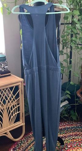 Free People Movement  Dusty Blue Open Sides T-Back Jogger Jumpsuit - S