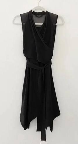 ALLSAINTS Odessa Crossover Waist Tie Dress Black Size S Retail $228