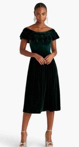 Hill House 💕💕 The Akilah Nap Dress ~ Emerald Green Velvet Small S NWT