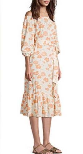 a.n.a  3/4 Sleeve Print Midi Fit and Flare Dress. Size XXL‎