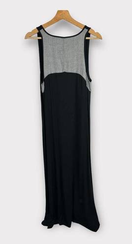 Vince  Womens size Large Scoop Neck Chambray Back Jersey Knit Black Maxi Dress