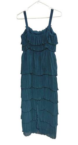 Cinq à Sept NEW  Elaine Ruffle Tier Midi Dress Indigo Blue