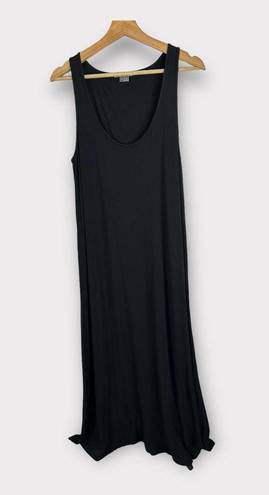 Vince  Womens size Large Scoop Neck Chambray Back Jersey Knit Black Maxi Dress