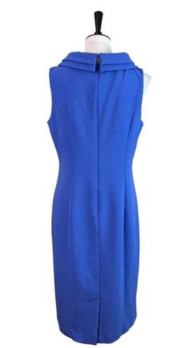 Harper Rose Sheath Midi Dress Fold Collar Sleeveless Blue Purple Women’s Size 12