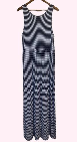 BeachLunchLounge  Navy & White Striped Sleeveless Maxi Dress - size large