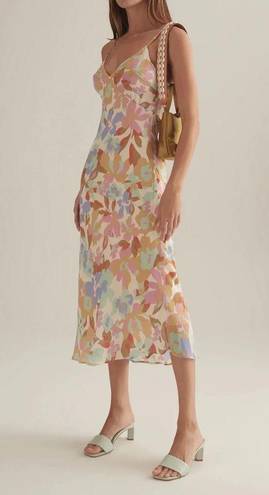 J.ING Macaroon Floral Print Midi Slip Dress Size M