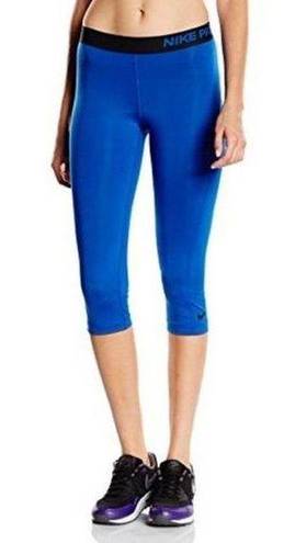 Nike EUC  Royal Blue Pro Dri-Fit Capri Athletic Training Leggings Size Small