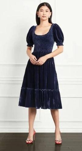 Hill House  The Louisa Nap Dress in Navy Blue Velvet Size M NWT