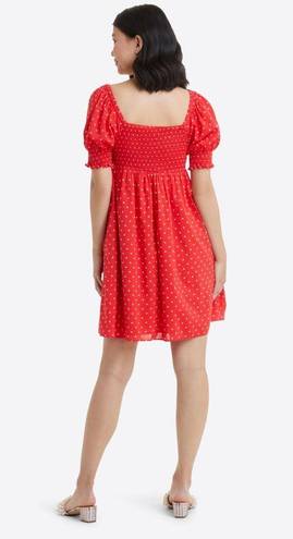 Draper James NWT Jennifer Mini Babydoll Dress in Red Polka Dot Small