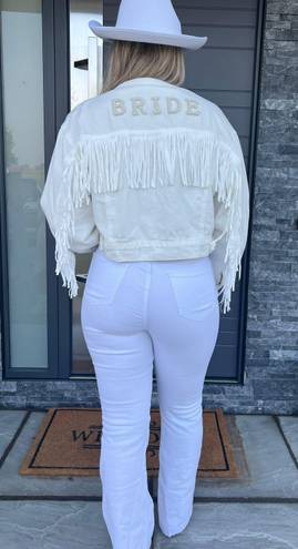 Bride denim White Jean Jacket Size XL