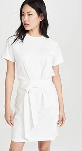 Vince  OFF-WHITE SIDE-TIE MINIDRESS XS X-Small Cotton Jersey Dress