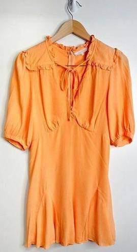 Olivaceous  Romper Womens Orange V Neck Tie Front Size Medium