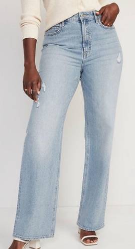 Old Navy Extra High-Waisted Ripped Wide-Leg Jeans