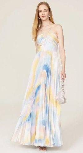 Monique Lhuillier ML  Multicolored Swirl Satin Gown Size 6 US $645