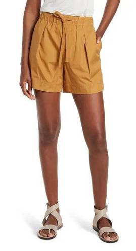 Vince NWT  Box Pleat Drawstring Shorts in Gold Ochre Size Medium