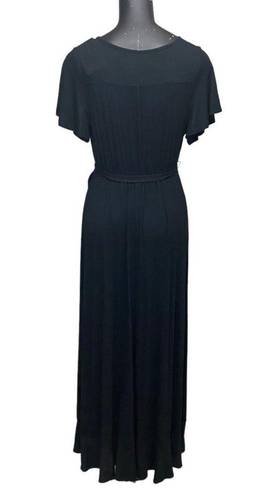 Isabel Maternity NEW  Ruffle Midi Dress in Black Size Small