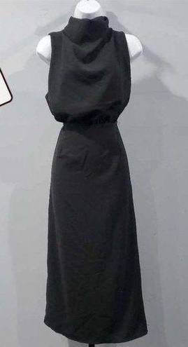 Entro  Black Sleeveless Cowl Neck Midi Dress Size Medium NWT