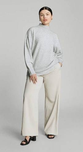 Everlane  The Cozy-Stretch Pullover Sweater Heathered Grey XS