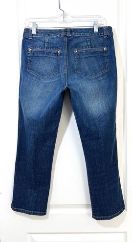 Tommy Hilfiger Capri Jeans 8 American Spirit Mid Rise Denim Blue Plain Pocket