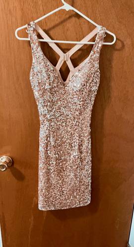 PromGirl Light Pink Sequins Dress