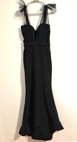 Scarlett Portia &  Formal Black Gown maxi dress prom mesh detail mermaid evening